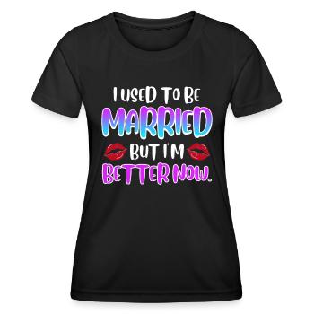 La partie divorce divorce enfin divorcée - T-shirt sport Femme - noir - Devant - AI Model Female 172 light (172cm)