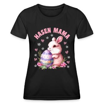 Lapins Maman Lapin Pâques Lapin Pâques Amis Pâques - T-shirt sport Femme - noir - Devant - AI Model Female 172 light (172cm)