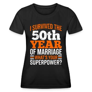 50 ans de mariage survivent aux noces d’or - T-shirt sport Femme - noir - Devant - AI Model Female 172 light (172cm)