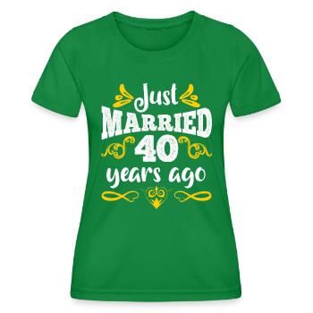 Juste marié 40 ans marié - T-shirt sport Femme - vert - Devant - AI Model Female 172 dark (172cm)