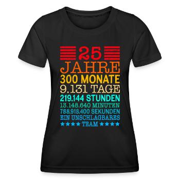 Silberhochzeit 25 Jahre verheiratet - Frauen Funktions-T-Shirt - Schwarz - Vorne - AI Model Female 172 light (172cm)