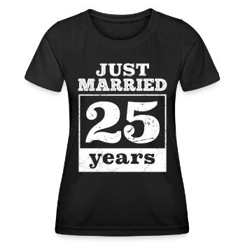 Juste marié 25 ans Noces d’argent - T-shirt sport Femme - noir - Devant - AI Model Female 172 light (172cm)