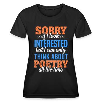 Poésie Amateurs de livres Poètes Livre d’amour - T-shirt sport Femme - noir - Devant - AI Model Female 172 light (172cm)