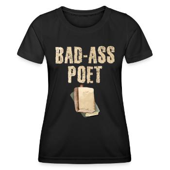 Bad-ass Poets Poésie et poèmes Poète - T-shirt sport Femme - noir - Devant - AI Model Female 172 light (172cm)