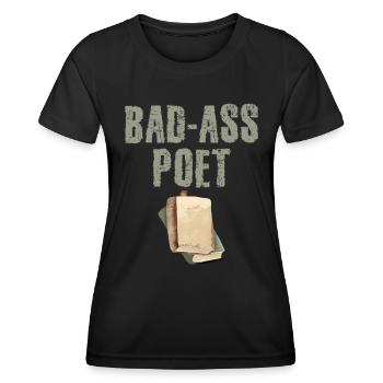 Bad-ass Poets Poésie et poèmes Poète - T-shirt sport Femme - noir - Devant - AI Model Female 172 light (172cm)
