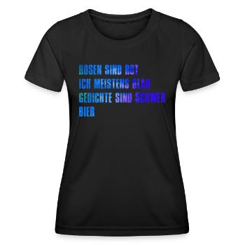Bierliebhaber und Lesefreunde Poesie Poeten - Frauen Funktions-T-Shirt - Schwarz - Vorne - AI Model Female 172 light (172cm)