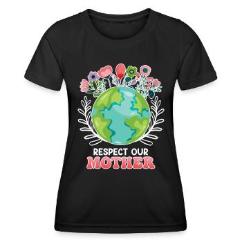 Rettet die Erde Umweltschützer Mutter Erde - Frauen Funktions-T-Shirt - Schwarz - Vorne - AI Model Female 172 light (172cm)