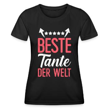 Beste Tante Muttertag Tanten weltbeste Tante - Frauen Funktions-T-Shirt - Schwarz - Vorne - AI Model Female 172 light (172cm)