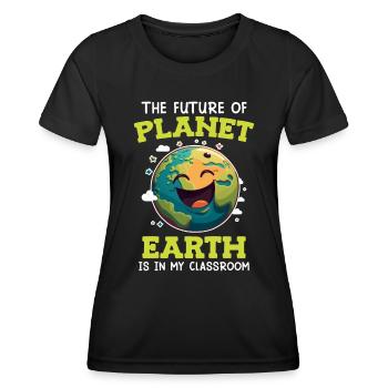 Save the Earth EnvironmentDear Environmentally Conscious Children - Women's Functional T-Shirt - black - Front - AI Model Female 172 light (172cm)