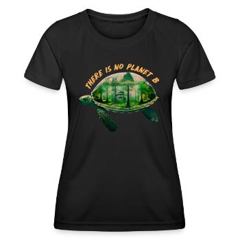 Il n’y a pas de Planète B Earth Day Mission Erde - T-shirt sport Femme - noir - Devant - AI Model Female 172 light (172cm)