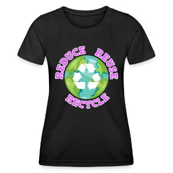 Reduce Recycle Umweltliebe Umweltschutz - Frauen Funktions-T-Shirt - Schwarz - Vorne - AI Model Female 172 light (172cm)