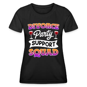 Divorce Party Support endlich geschieden Scheidung - Frauen Funktions-T-Shirt - Schwarz - Vorne - AI Model Female 172 light (172cm)