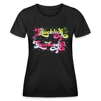 Glücklich Geschieden Scheidung Ehe Scheidungsparty - Frauen Funktions-T-Shirt - Schwarz - Vorne - AI Model Female 172 light (172cm)