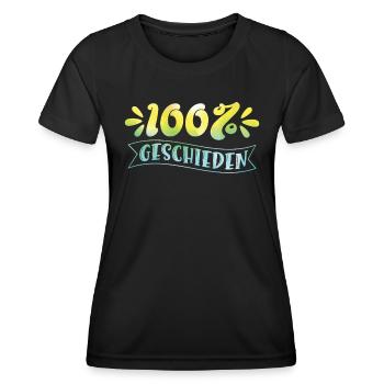 Catégorie de divorce 100% Divorce divorcé - T-shirt sport Femme - noir - Devant - AI Model Female 172 light (172cm)