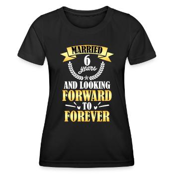 Sugar Wedding 6th Wedding Anniversary - Women's Functional T-Shirt - black - Front - AI Model Female 172 light (172cm)