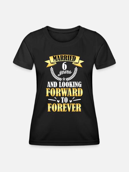 Sugar Wedding 6th Wedding Anniversary - Women's Functional T-Shirt - black