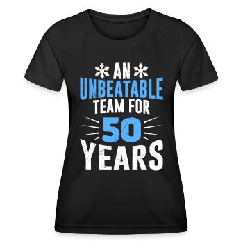 50 ans d’une équipe Noces d’or - T-shirt sport Femme - noir - Devant - AI Model Female 172 light (172cm)
