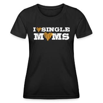 J’adore Single Moms Single Man Party Holiday - T-shirt sport Femme - noir - Devant - AI Model Female 172 light (172cm)
