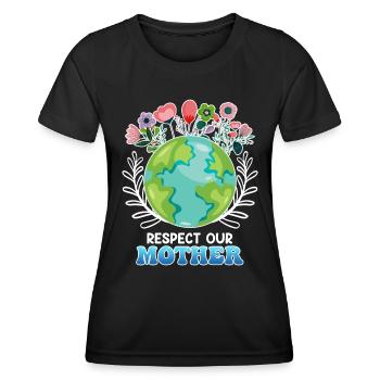 Rettet die Erde Umweltschützer Mutter Erde - Frauen Funktions-T-Shirt - Schwarz - Vorne - AI Model Female 172 light (172cm)