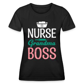 Krankenschwester Oma Chefin Muttertag Granny Boss - Frauen Funktions-T-Shirt - Schwarz - Vorne - AI Model Female 172 light (172cm)