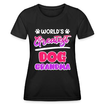 Hundeliebhaber Beste Oma Muttertag Granny Hundefan - Frauen Funktions-T-Shirt - Schwarz - Vorne - AI Model Female 172 light (172cm)