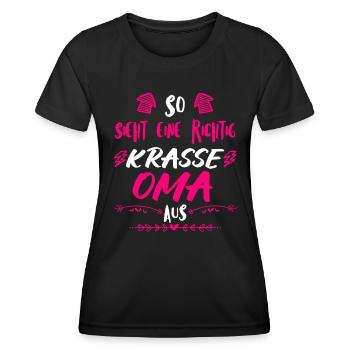 Beste Oma krasse Oma Großmutter Granny - Frauen Funktions-T-Shirt - Schwarz - Vorne - AI Model Female 172 light (172cm)