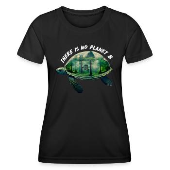 Il n’y a pas de Planète B Earth Day Mission Erde - T-shirt sport Femme - noir - Devant - AI Model Female 172 light (172cm)