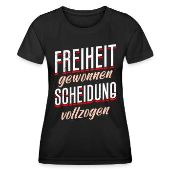 Frisch geschieden Ex Frau Scheidungsparty - Frauen Funktions-T-Shirt - Schwarz - Vorne - AI Model Female 172 light (172cm)