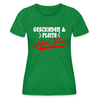 Geschieden & Pleite aber Frei! Scheidungsparty - Frauen Funktions-T-Shirt - Kelly Green - Vorne - AI Model Female 172 dark (172cm)