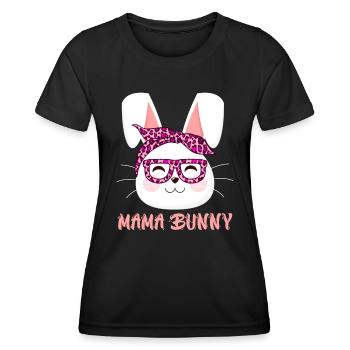 Mom Rabbit Rabbit Face Cool Easter Bunny Mom - Women's Functional T-Shirt - black - Front - AI Model Female 172 light (172cm)