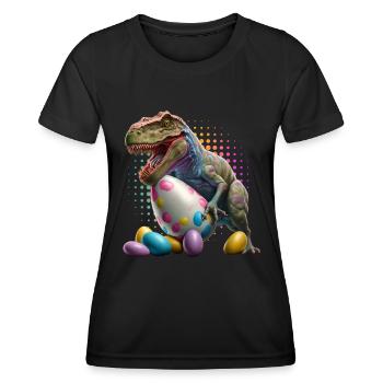 Eggspert Eiersuche Dinosaurier Ostereier - Frauen Funktions-T-Shirt - Schwarz - Vorne - AI Model Female 172 light (172cm)