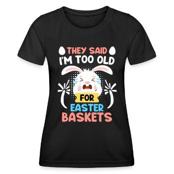 Lapin de Pâques Panier de Pâques Lapin Oeufs de Pâques - T-shirt sport Femme - noir - Devant - AI Model Female 172 light (172cm)