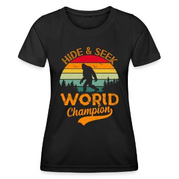 Cache-cache et cherchez Nature Garçons Randonneurs Drôle - T-shirt sport Femme - noir - Devant - AI Model Female 172 light (172cm)