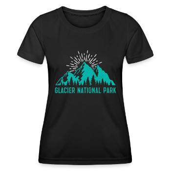 Glacier National Park Mountaineers - Women's Functional T-Shirt - black - Front - AI Model Female 172 light (172cm)