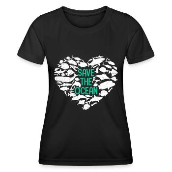 Sauver l’océan Environnement de protection des océans - T-shirt sport Femme - noir - Devant - AI Model Female 172 light (172cm)