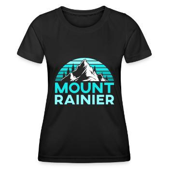 Mount Rainier Bergsteiger Gipfelsport Wandern - Frauen Funktions-T-Shirt - Schwarz - Vorne - AI Model Female 172 light (172cm)