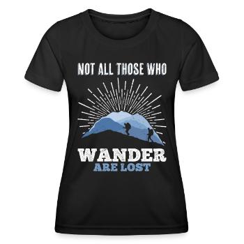 Wanderer Nicht alle die wandern verlaufen sich - Frauen Funktions-T-Shirt - Schwarz - Vorne - AI Model Female 172 light (172cm)