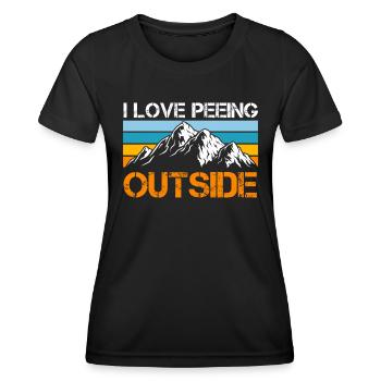 Bergsteiger lustig Peeing outside Naturburschen - T-shirt sport Femme - noir - Devant - AI Model Female 172 light (172cm)