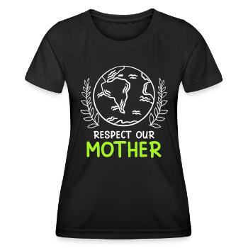 Rettet die Erde Umweltschützer Mutter Erde - Frauen Funktions-T-Shirt - Schwarz - Vorne - AI Model Female 172 light (172cm)