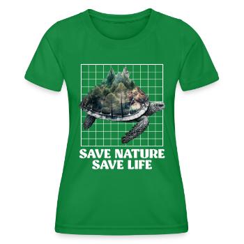 Save Nature Schildkröten Artenschutz Umwelt - Frauen Funktions-T-Shirt - Kelly Green - Vorne - AI Model Female 172 dark (172cm)