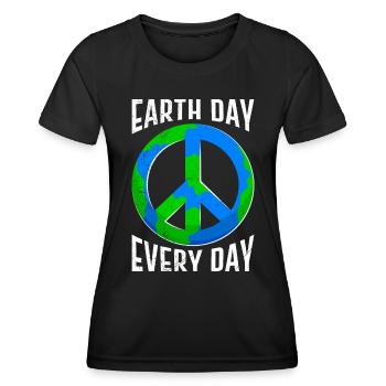 Jour de la Terre Dicton: Jour de la Terre tous les jours - T-shirt sport Femme - noir - Devant - AI Model Female 172 light (172cm)