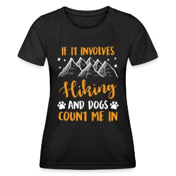 Hiking Hundefan Wanderer Bergfan Bergsteiger - Frauen Funktions-T-Shirt - Schwarz - Vorne - AI Model Female 172 light (172cm)