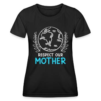 Rettet die Erde Umweltschützer Mutter Erde - Frauen Funktions-T-Shirt - Schwarz - Vorne - AI Model Female 172 light (172cm)