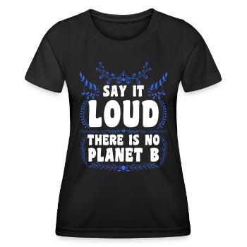 Il n’y a pas de Planète B Earth Day Mission Erde - T-shirt sport Femme - noir - Devant - AI Model Female 172 light (172cm)