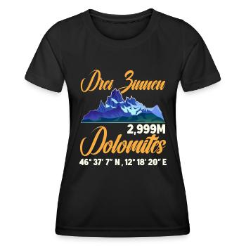 Trois Pics Dolomites grimpeurs - T-shirt sport Femme - noir - Devant - AI Model Female 172 light (172cm)