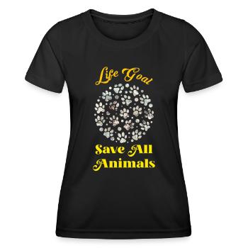 Sauver les animaux Protection des espèces Protection de l’environnement - T-shirt sport Femme - noir - Devant - AI Model Female 172 light (172cm)
