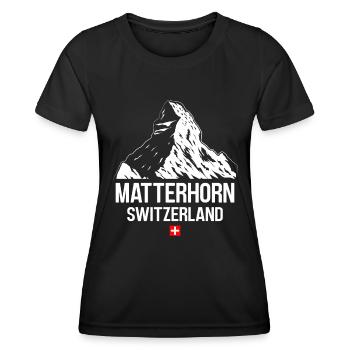 Matterhorn Wanderer Bergfan klettern Hiking - Frauen Funktions-T-Shirt - Schwarz - Vorne - AI Model Female 172 light (172cm)