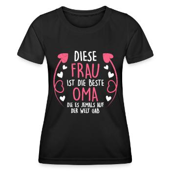 Beste Oma Muttertag weltbeste Oma Großmutter - Frauen Funktions-T-Shirt - Schwarz - Vorne - AI Model Female 172 light (172cm)