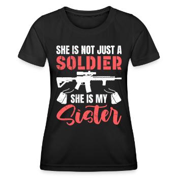 Brothers Military Fan Soldiers Sisters USA - Women's Functional T-Shirt - black - Front - AI Model Female 172 light (172cm)