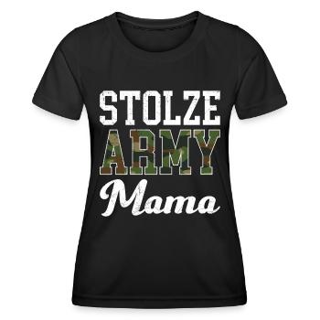 Stolze Mama Army Militär Mutter Soldaten - Frauen Funktions-T-Shirt - Schwarz - Vorne - AI Model Female 172 light (172cm)